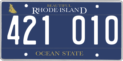 RI license plate 421010