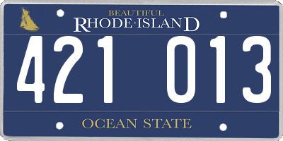 RI license plate 421013