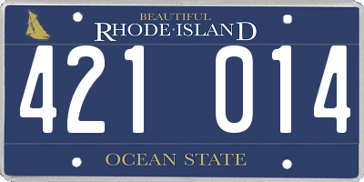 RI license plate 421014
