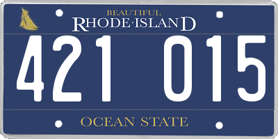 RI license plate 421015