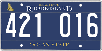 RI license plate 421016