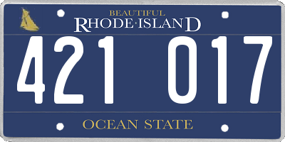 RI license plate 421017