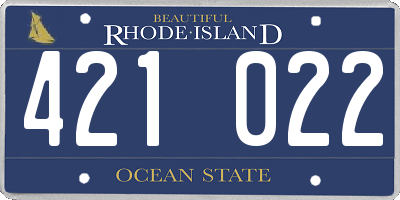 RI license plate 421022