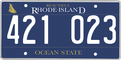 RI license plate 421023