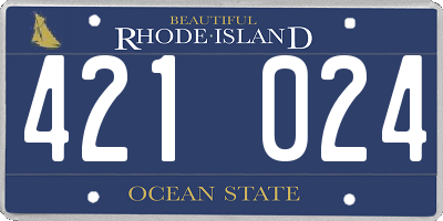 RI license plate 421024