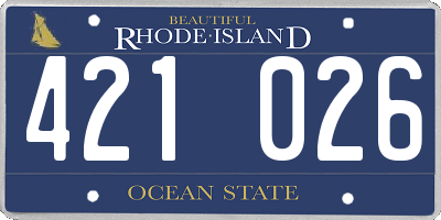 RI license plate 421026
