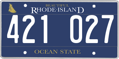 RI license plate 421027