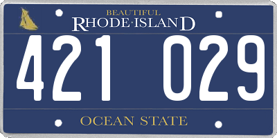 RI license plate 421029