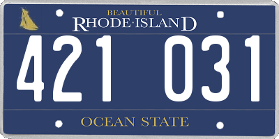 RI license plate 421031