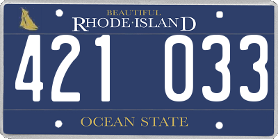RI license plate 421033