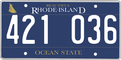 RI license plate 421036