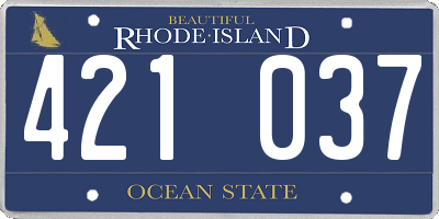 RI license plate 421037