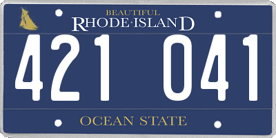 RI license plate 421041
