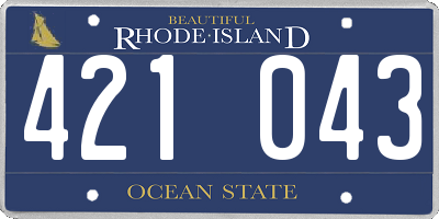 RI license plate 421043