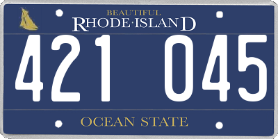 RI license plate 421045