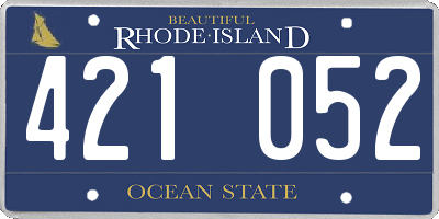 RI license plate 421052
