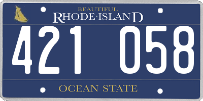 RI license plate 421058
