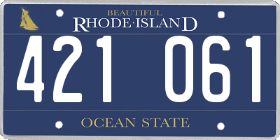 RI license plate 421061