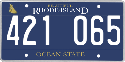 RI license plate 421065
