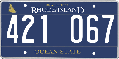 RI license plate 421067