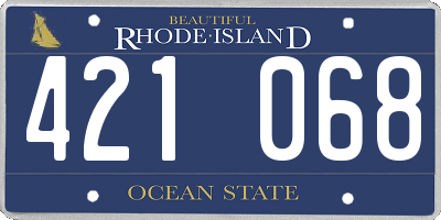 RI license plate 421068