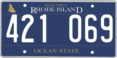 RI license plate 421069