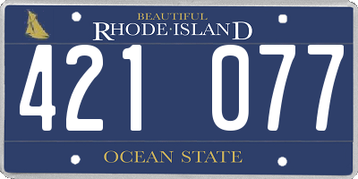 RI license plate 421077