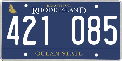 RI license plate 421085
