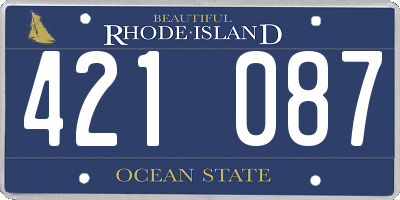RI license plate 421087