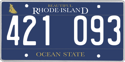 RI license plate 421093