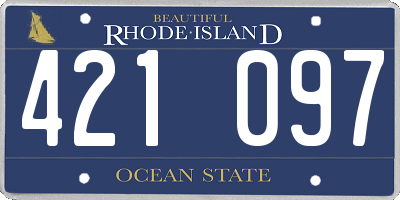 RI license plate 421097