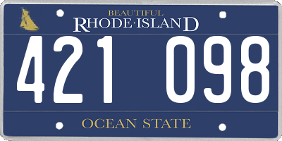 RI license plate 421098
