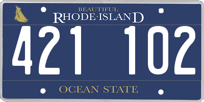 RI license plate 421102