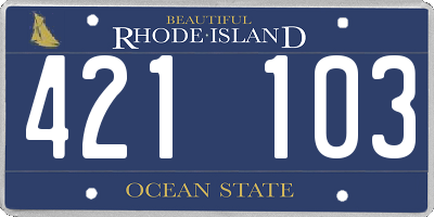 RI license plate 421103