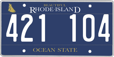 RI license plate 421104