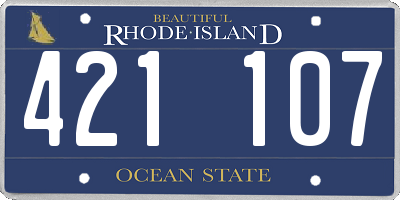 RI license plate 421107