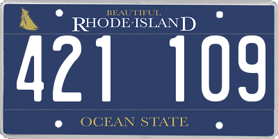 RI license plate 421109