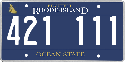 RI license plate 421111