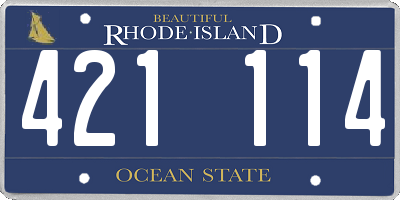 RI license plate 421114