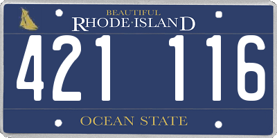 RI license plate 421116