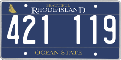 RI license plate 421119