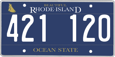 RI license plate 421120