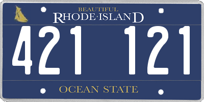 RI license plate 421121