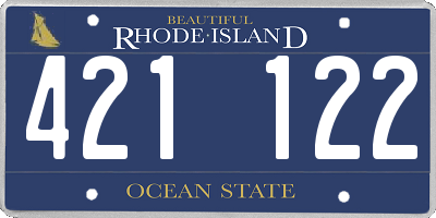 RI license plate 421122