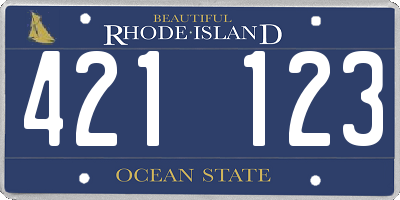 RI license plate 421123