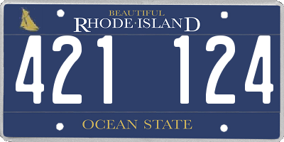 RI license plate 421124