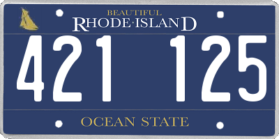 RI license plate 421125