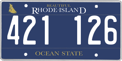 RI license plate 421126