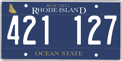RI license plate 421127