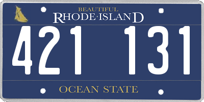 RI license plate 421131